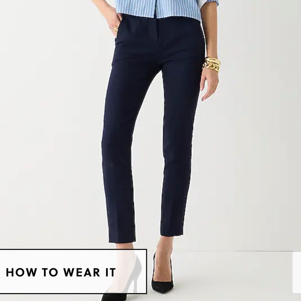 J. Crew - 365 Cameron Slim Fit High Waist Pant in Navy - size 0
